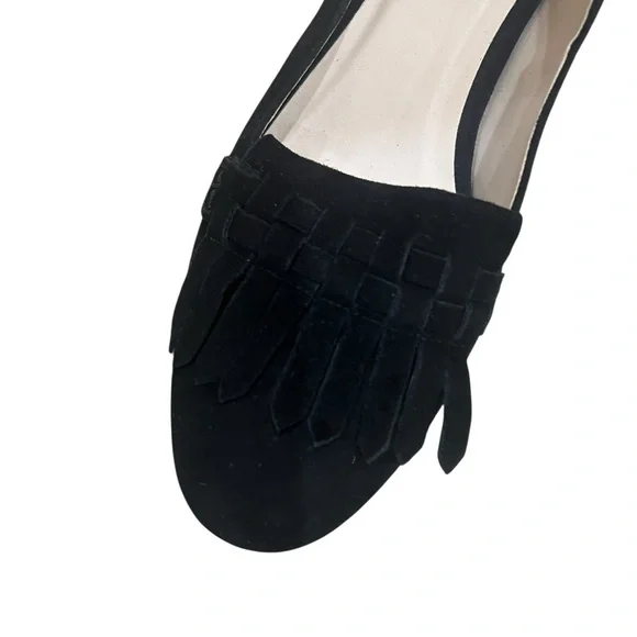 Cole Haan grand OS Black Suede Block Heel slip on loafer round toe 8.5 - Picture 4 of 10